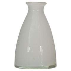 Scandinavian Mid-Century White Glass Bud Vase with Tapered Design
