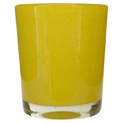 Mid-Century Scandinavian Yellow Glass Vase, Round Design, 20th Century