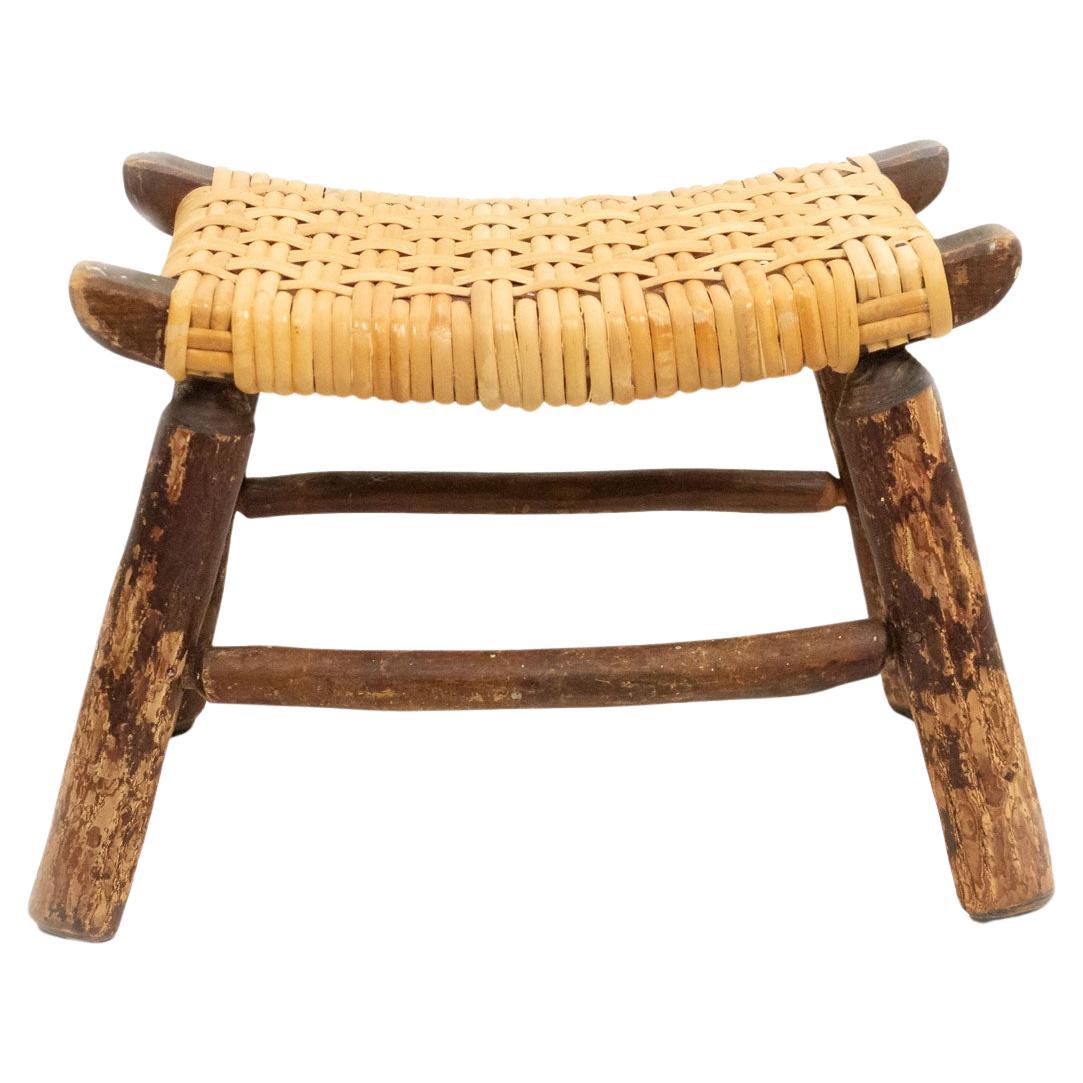 Rustic Footstool by Old Hickory Furniture Co., Late 19th Century For Sale