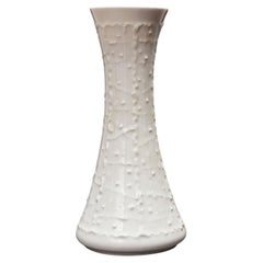 KPM Mid-Century Modern White Porcelain Vase with Organic Dot Pattern