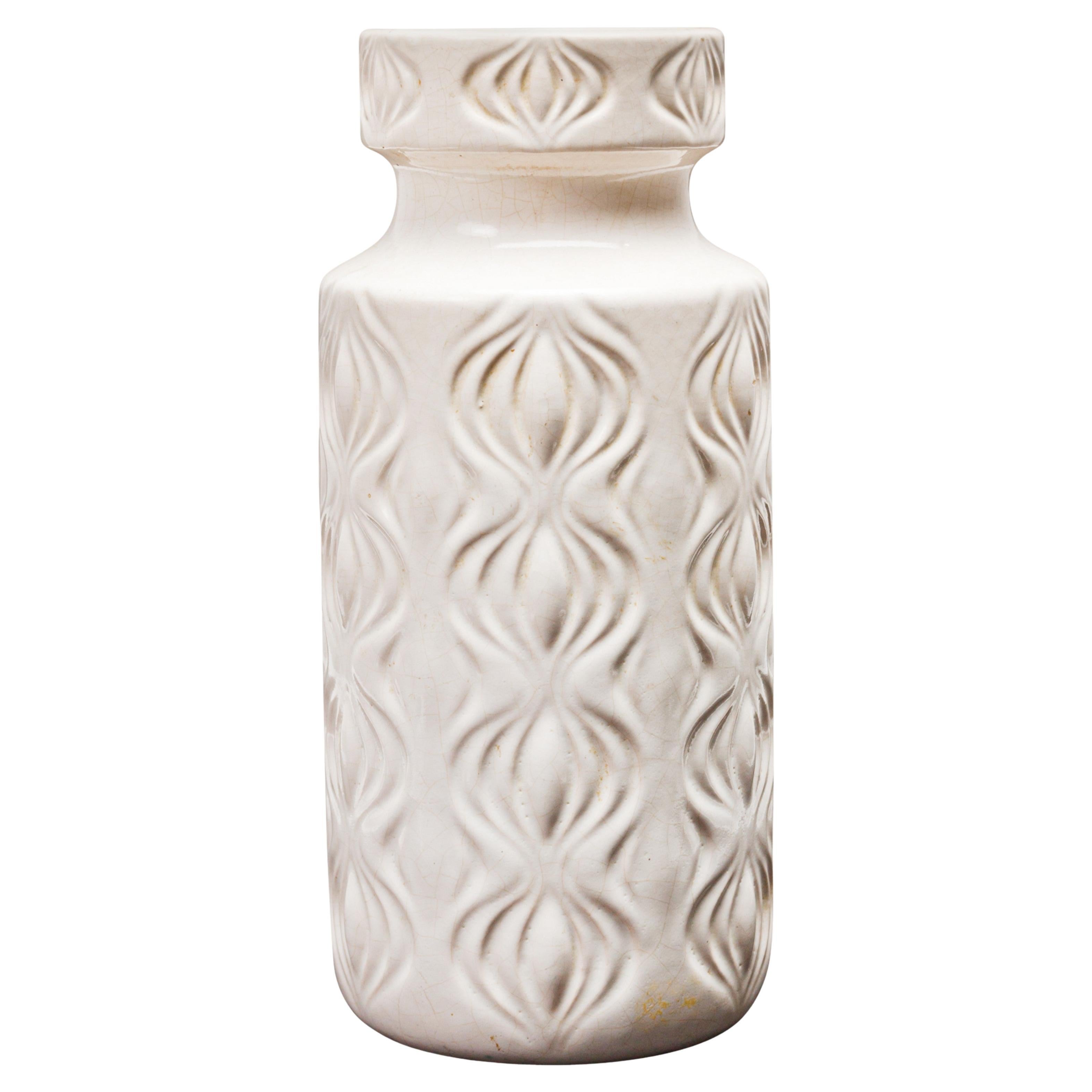 Vaso in ceramica bianca Scheurich in stile Mid-Century Modern, Amsterdam, Germania in vendita