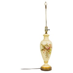 Beige Ceramic & Brass Mid-Century Table Lamp, Art Deco Style, UK