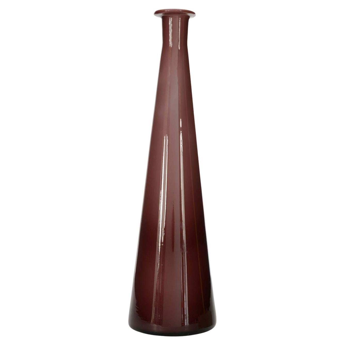 Danish Mid-Century Purple Glass Bud Vase, Tapered Modern Design