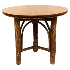 Rustic Round Side Table by Old Hickory Furniture, Bentwood & Pine, USA