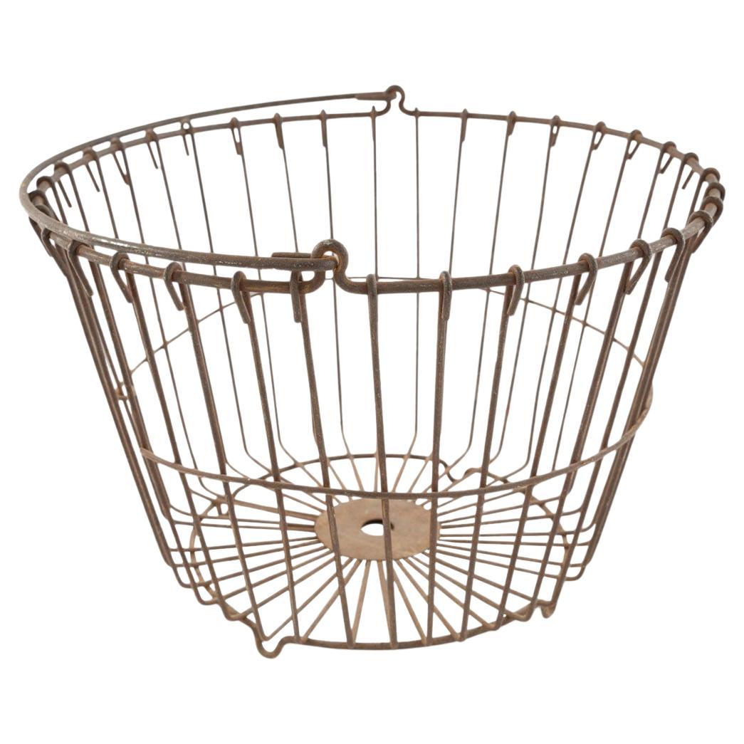 Vintage Mid-Century Modern Wirework Basket, Metal, Tapered Design, USA