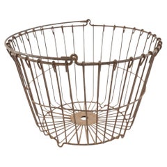 Vintage Mid-Century Modern Wirework Basket, Metal, Tapered Design, USA