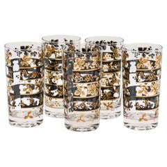 Lot de 5 verres de style « Mid-Century Modern » signés Georges Briard, États-Unis