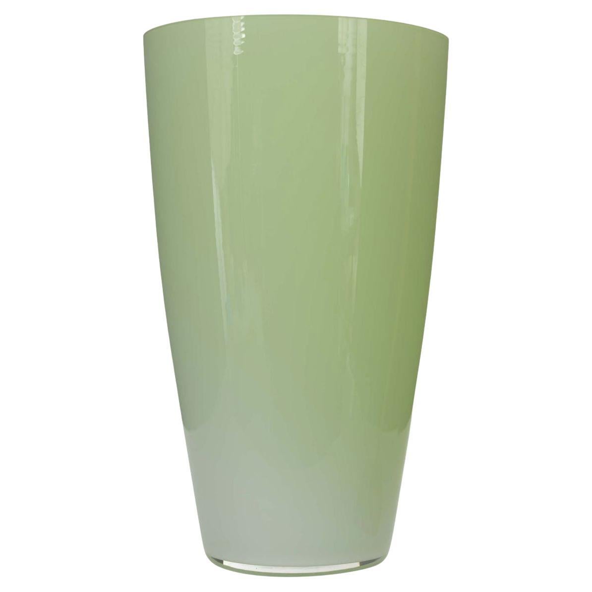 Mid-Century Light Green Glass Vase, Scandinavian Modern Design