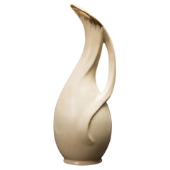 Mid-Century Modern Ceramic Pitcher by A. Pittalis, Beige, Germany