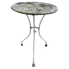 French Iron Café Table with Marble Top, 20.25\