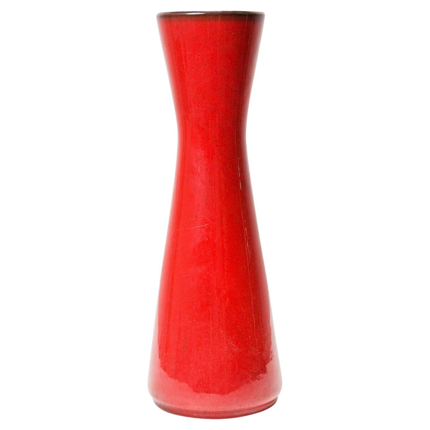 West German Mid-Century Ceramic Vase, Hourglass Shape, 12\ For Sale