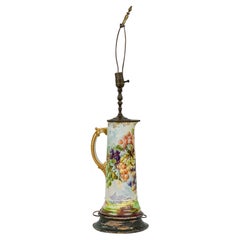 English Mid-Century Table Lamp, Ceramic Pitcher Form, Brass Base, UK