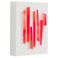 Natale Adgnot American Mixed Media Wall Sculpture, "Little Sundown Verticals"