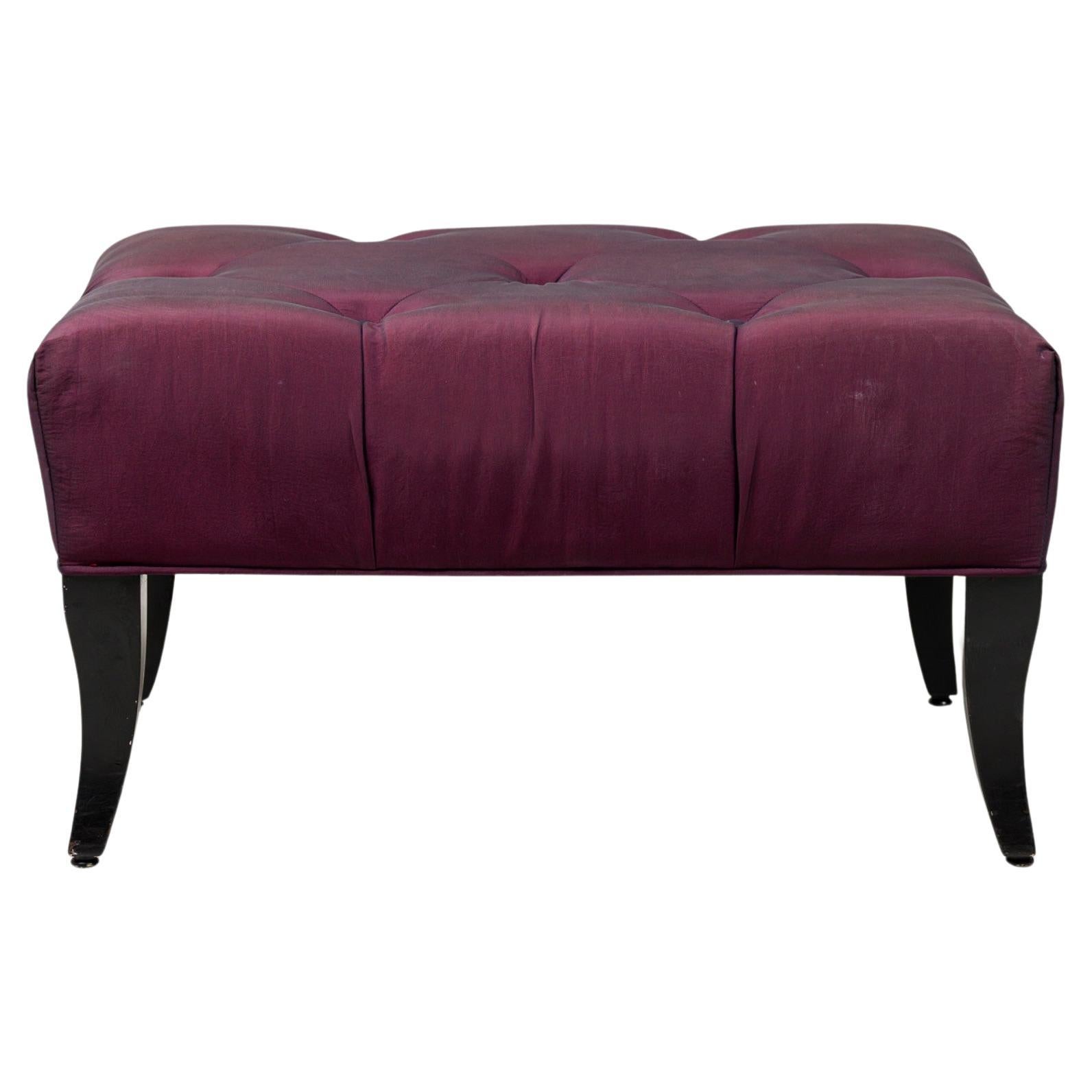 Billy Haines Mid-Century American Purple Upholstered Ottoman