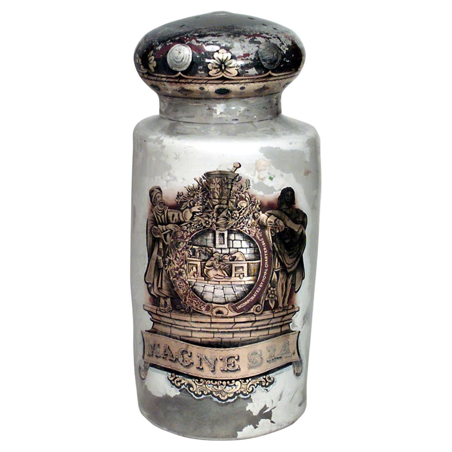 Victorian Painted Glass Apothecary Jar, 19th Century, English Origin For Sale