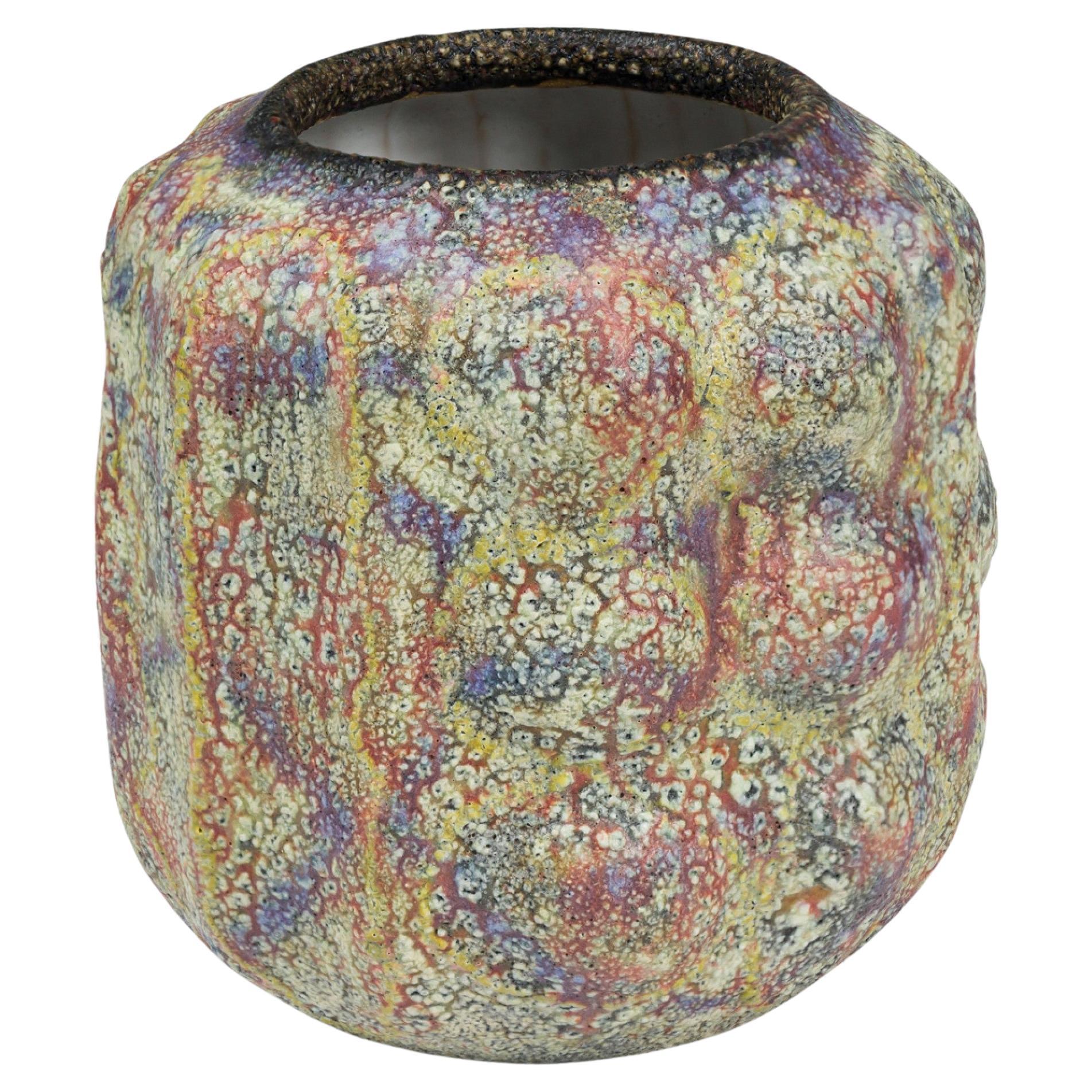 Gary DiPasquale Modern Ceramic Vase, Textured Amorphic Form, USA For Sale