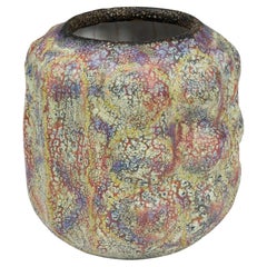 Gary DiPasquale Modern Ceramic Vase, Textured Amorphic Form, USA