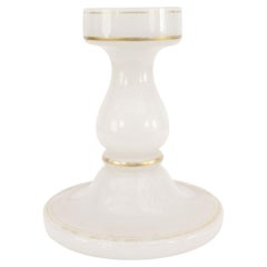French Victorian White Opaline Candle Holder