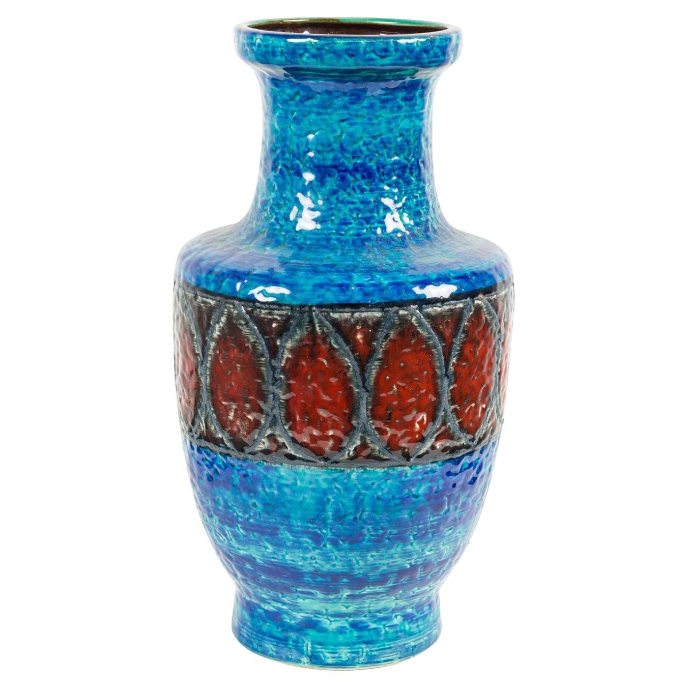 Bay Keramik Mid-Century Modern Ceramic Vase, Fat Lava Glaze, Germany