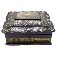 English Victorian Papier Mache Box