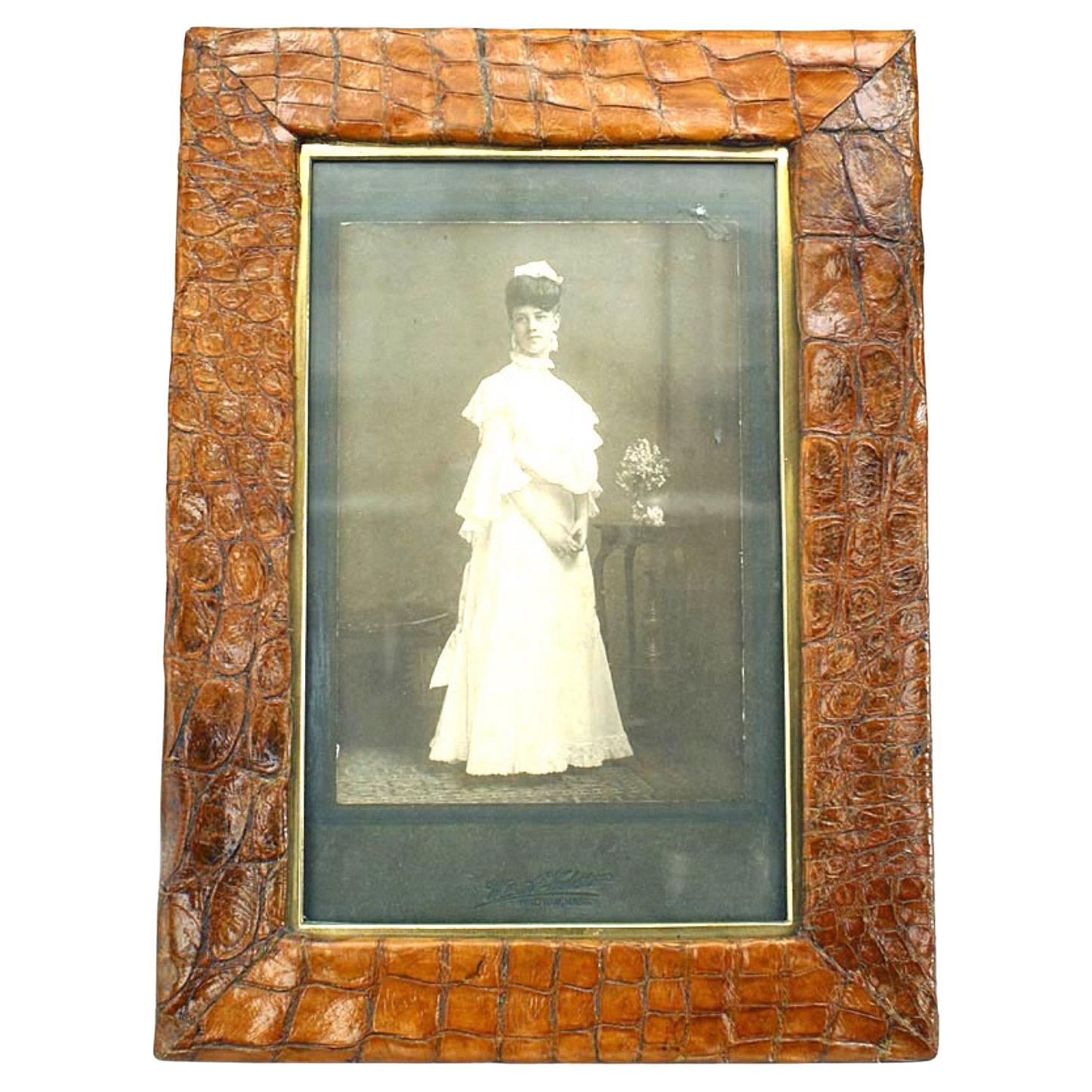 English Brown Crocodile Picture Frame