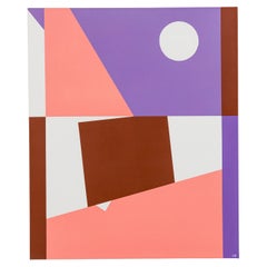 Contemporary Abstract Acrylic Painting, Geometric Shapes, 20th Century