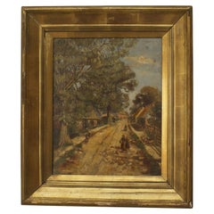 Pintura al óleo de una escena callejera de estilo impresionista victoriano del siglo XIX