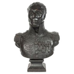French Bronze Military Officer Bust