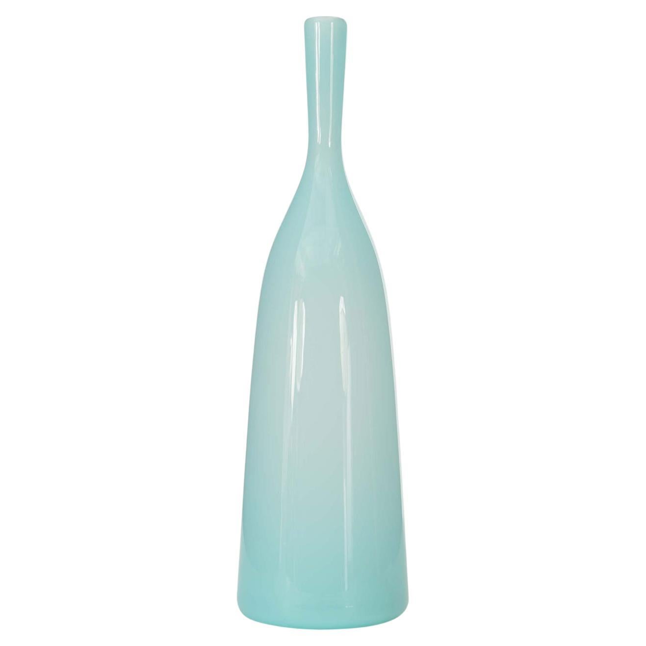 Scandinavian Mid-Century Light Blue Glass Bud Vase