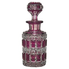 French Victorian Ruby Cut Crystal Perfume Bottle