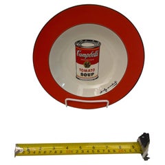 Andy Warhol American Modern Red Rim Campbell's Soup Can Pattern Soup Bowl