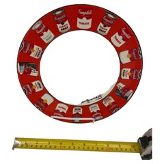 Andy Warhol American Modern Red Rim Campbell's Soup Can Pattern Dinner Plates