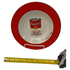 Andy Warhol Modern Red Rim Tomato & Rice Campbell's Soup Can Pattern Bowls