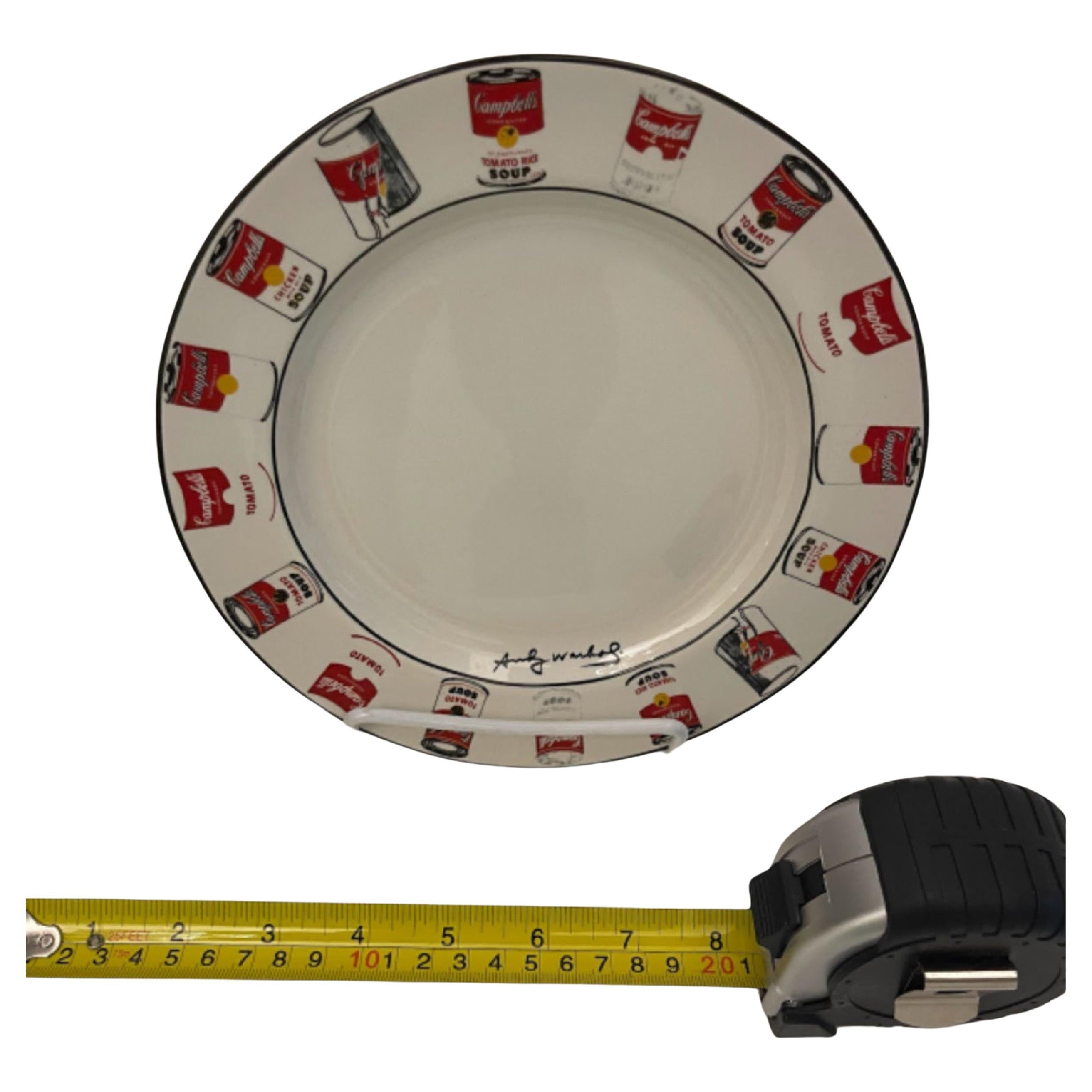 Andy Warhol American Modern White Rim Campbell's Soup Can Pattern Salad Plates For Sale