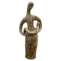 Jean und Jacqueline Lerat Keramische Skulptur aus der Mitte des Jahrhunderts (ca. 1950er Jahre)