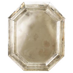 Italian Venetian Murano Octagonal Etched Wall Mirrors