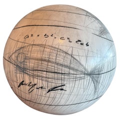 Yuri Zatarain Beige Charcoal Equation & Diagram Design Decorative Sphere