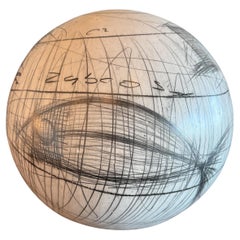 Yuri Zatarain Beige Charcoal Equation & Diagram Design Decorative Sphere
