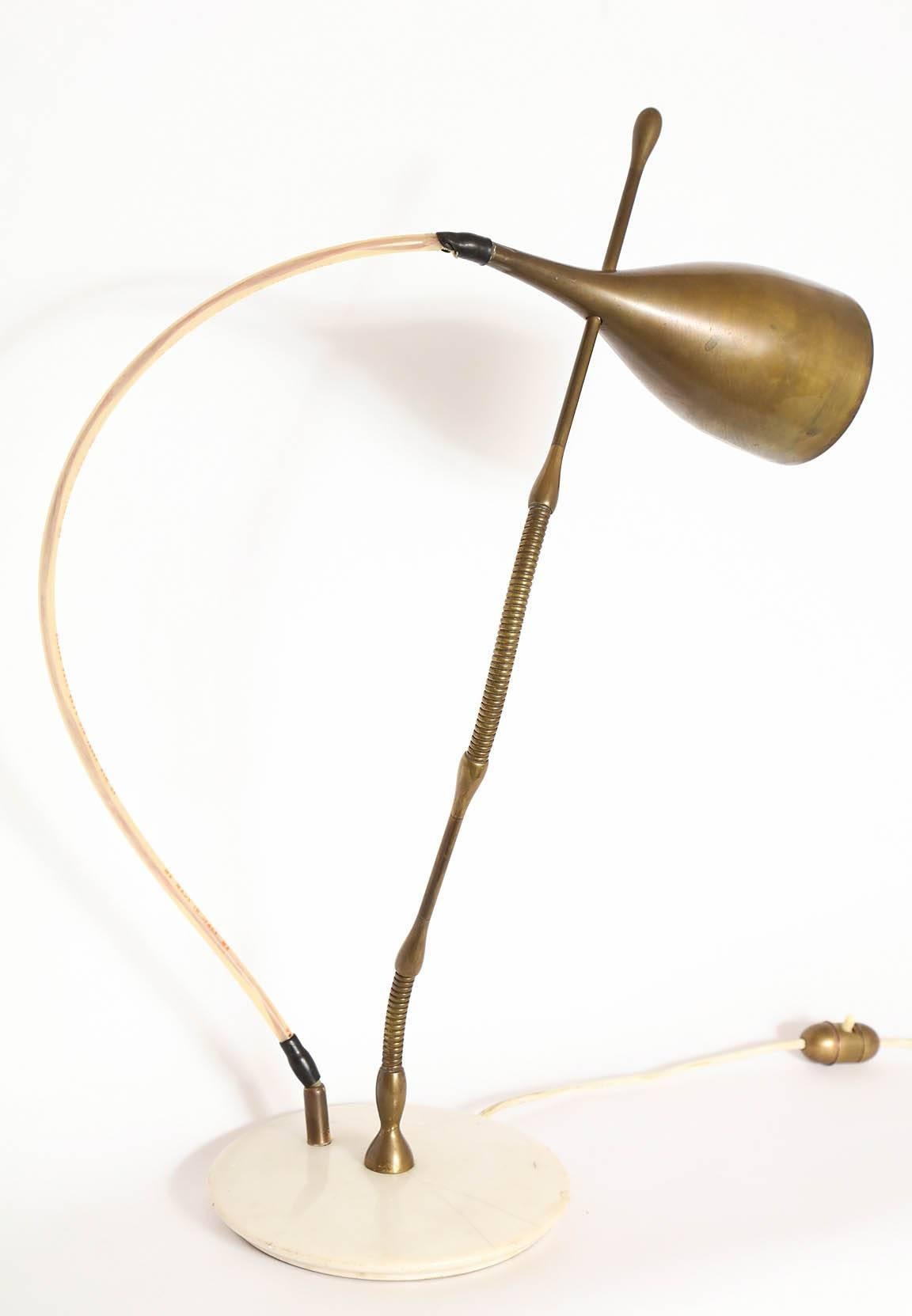 Polished Articulated Table Lamp, Italian, 1950s Unique Rare Design