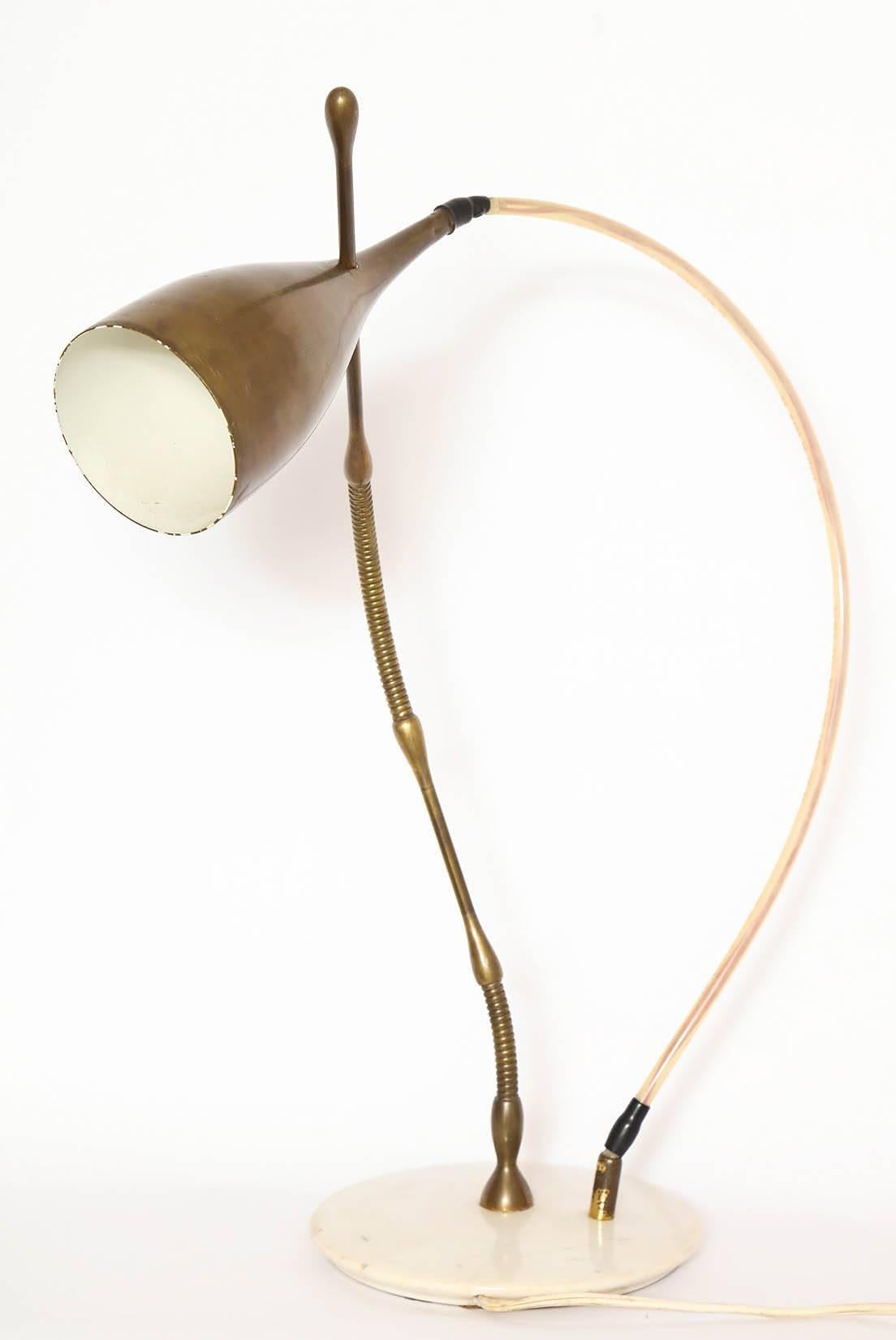 Marble Articulated Table Lamp, Italian, 1950s Unique Rare Design