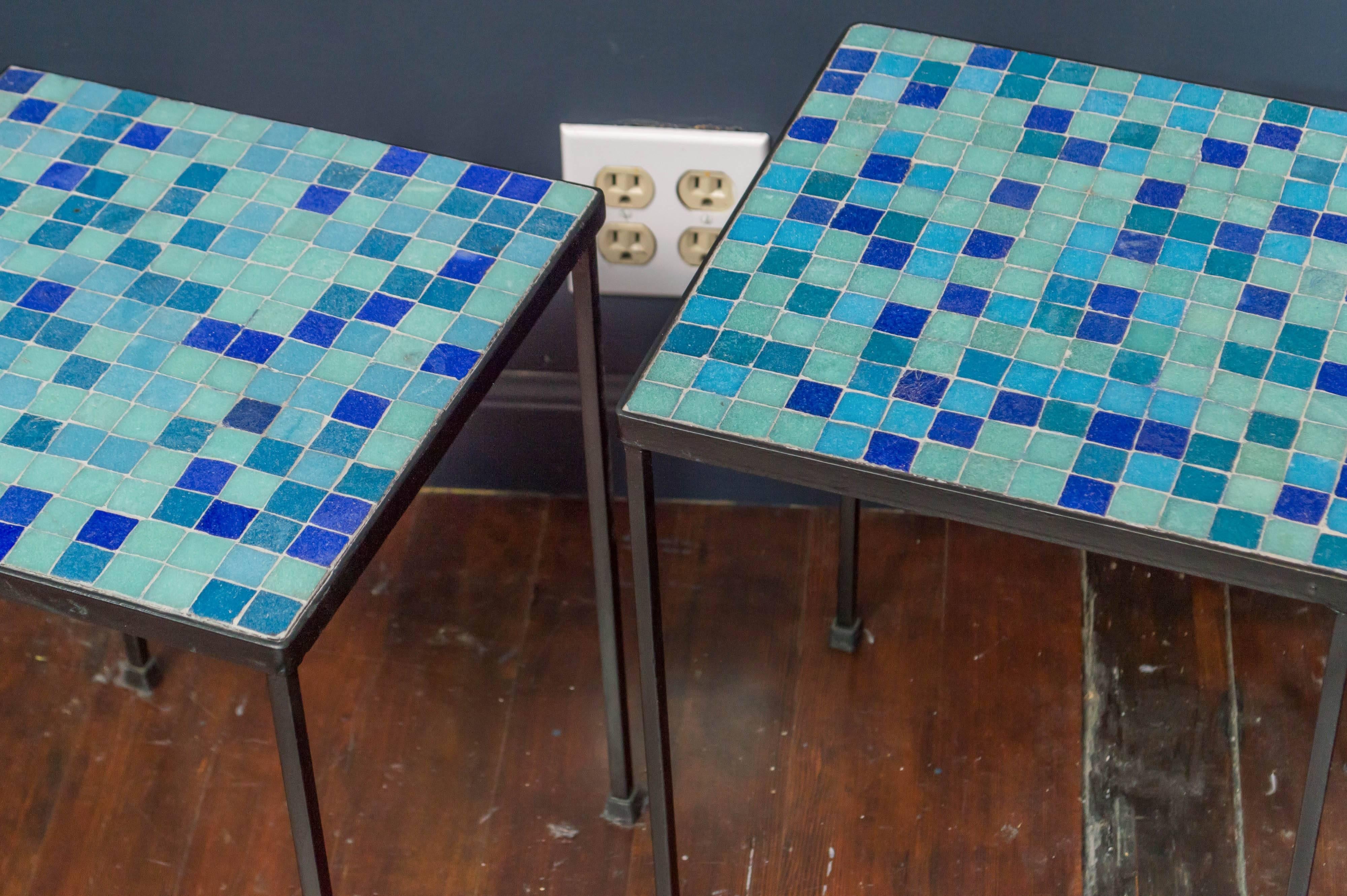 Pair of Italian Mosaic Tables In Excellent Condition In San Francisco, CA