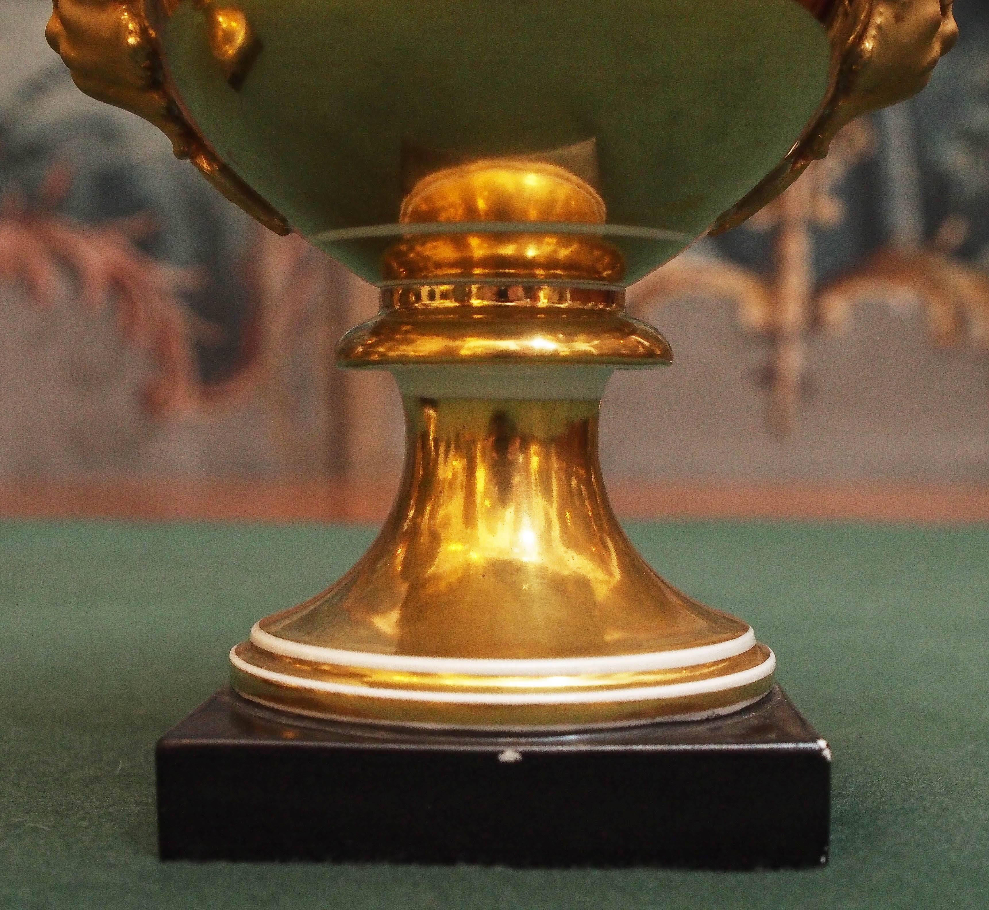 19th Century Pair of Vieux Paris Campagna Form Urns For Sale