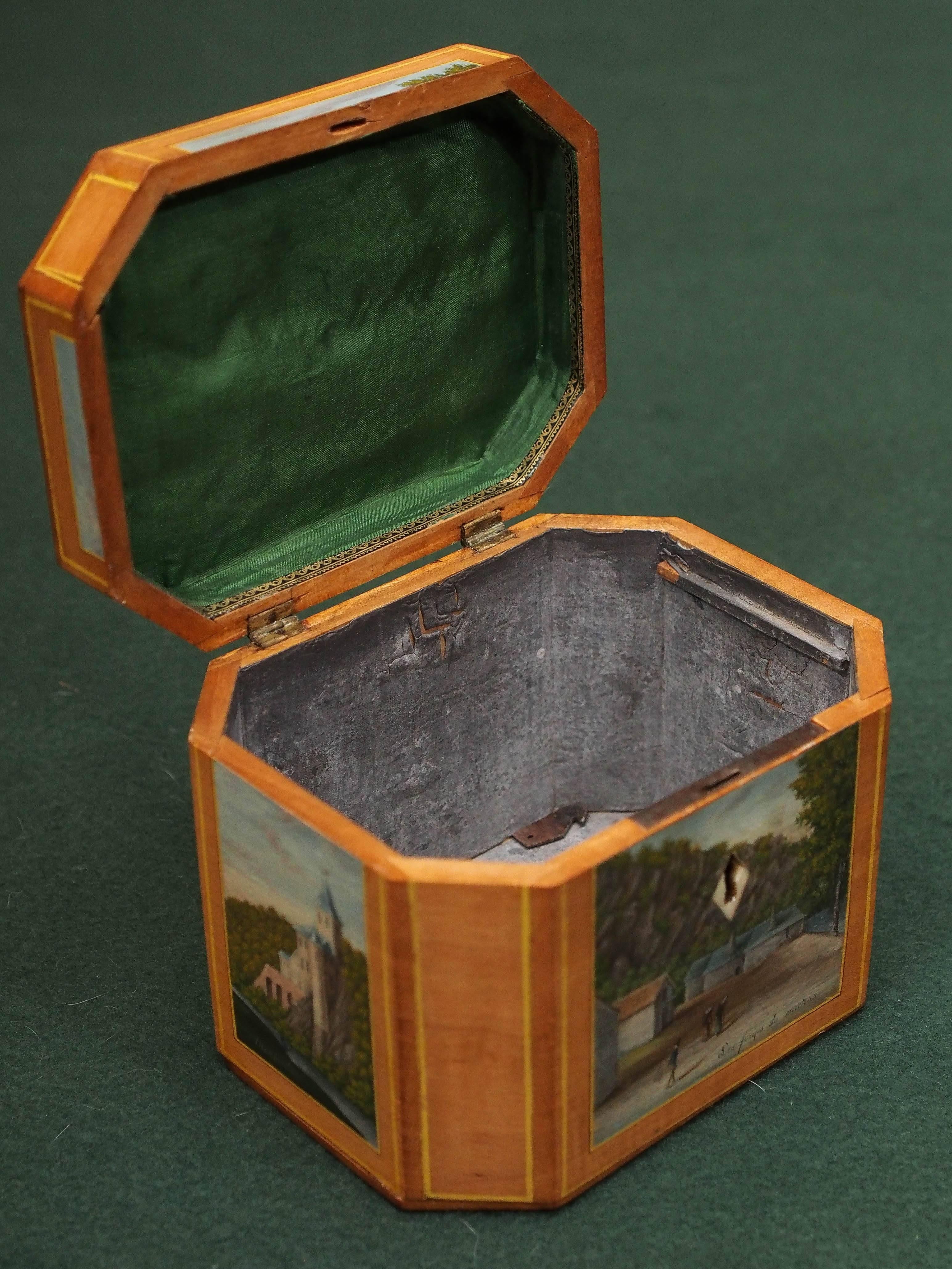 18th Century French Painted Tea Box For Sale