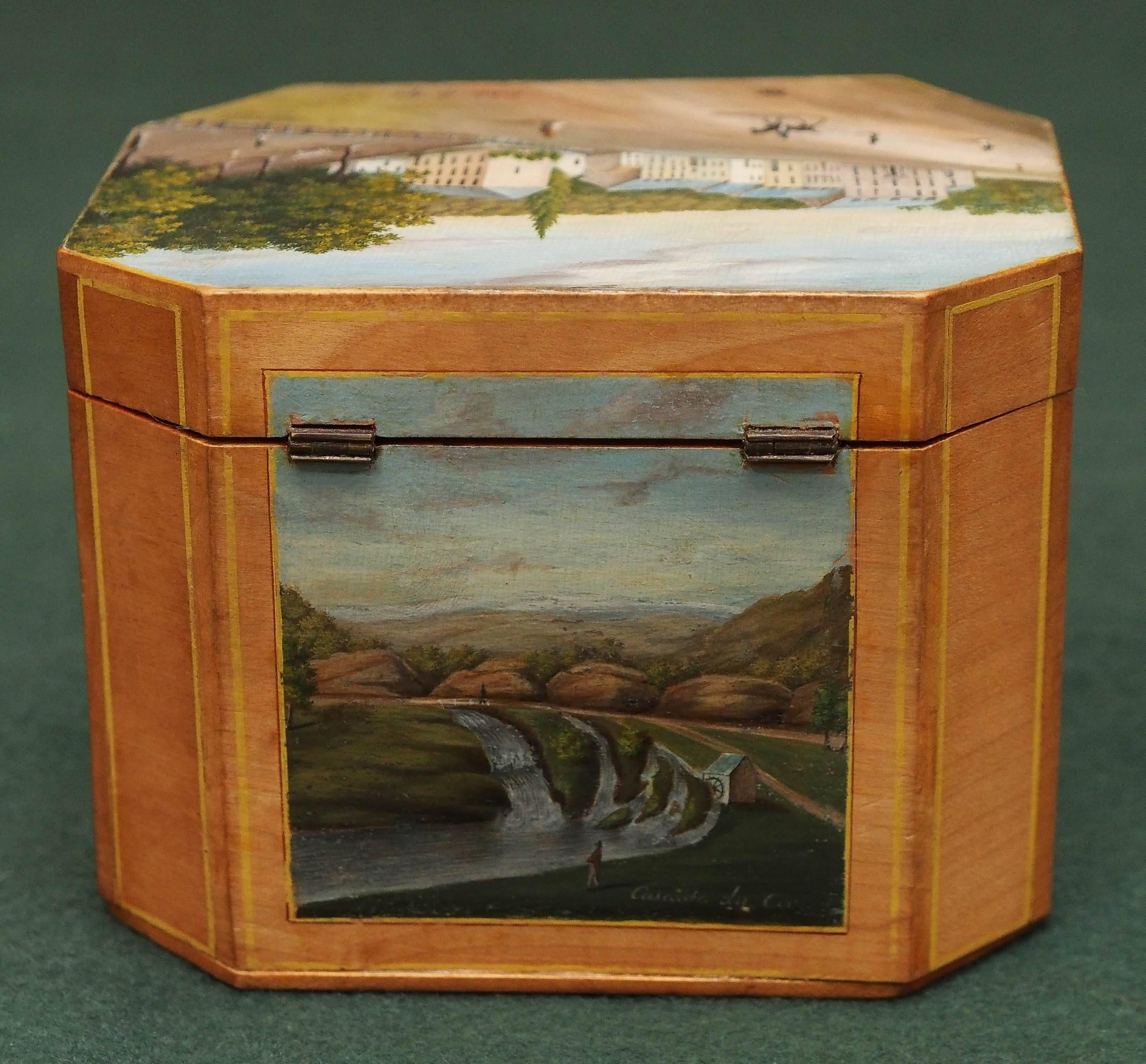French Painted Tea Box For Sale 3