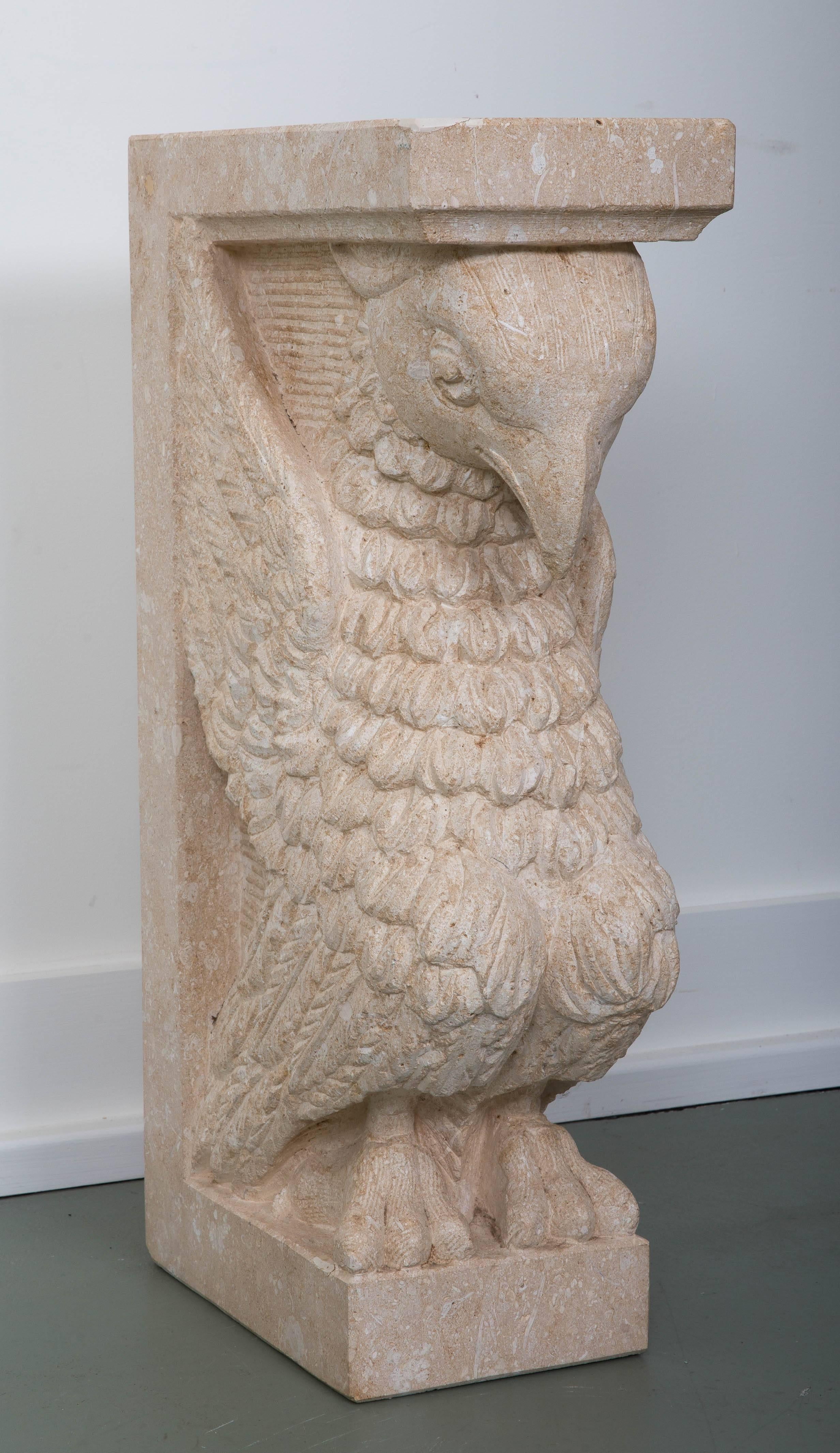 American Griffon Double Base Console Table with Beveled Glass Top