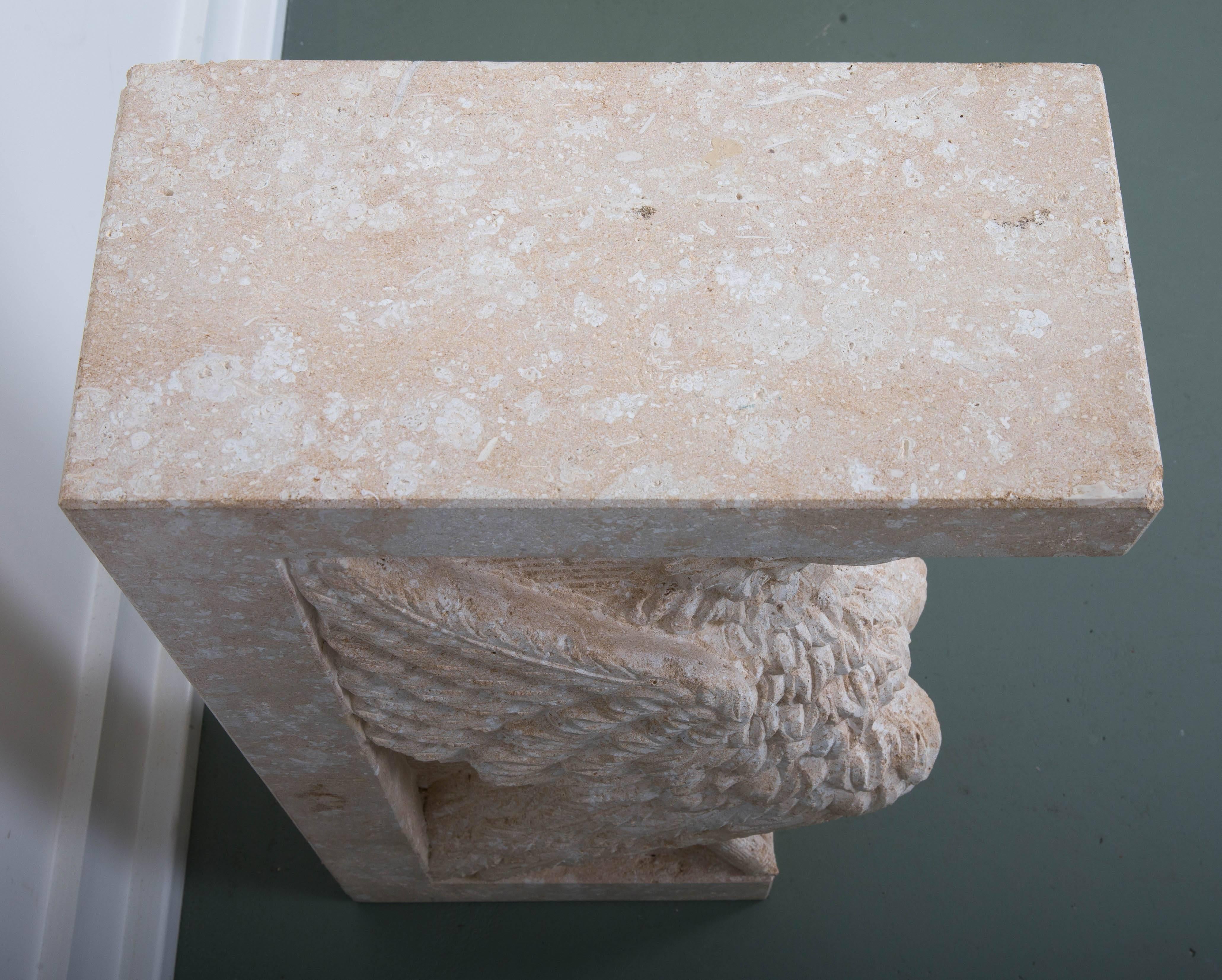 Griffon Double Base Console Table with Beveled Glass Top In Good Condition In Southampton, NY