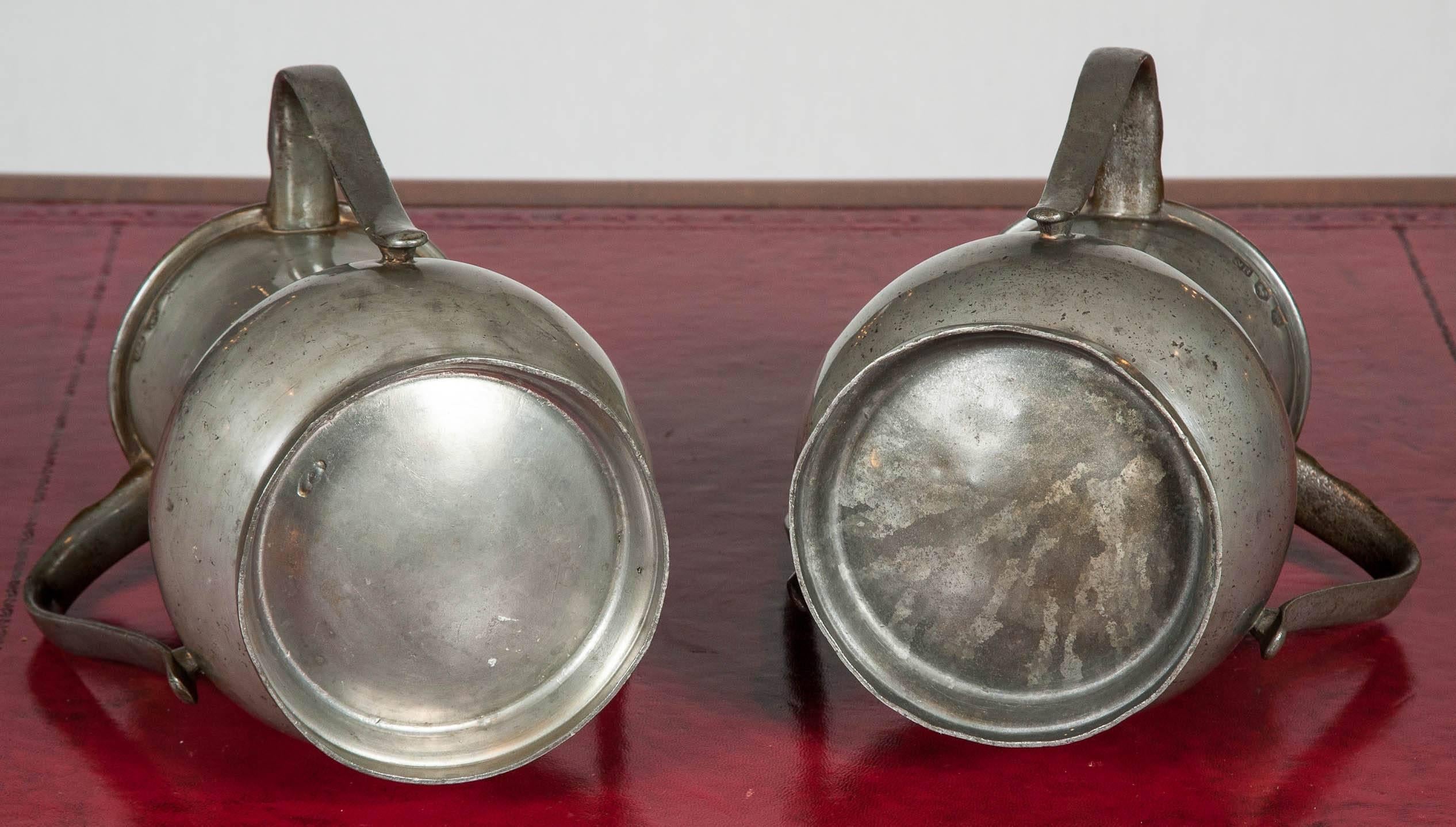 Late 18th Century Pair of 18th Century Passing Cups, Silver pitchers, circa 1775 For Sale