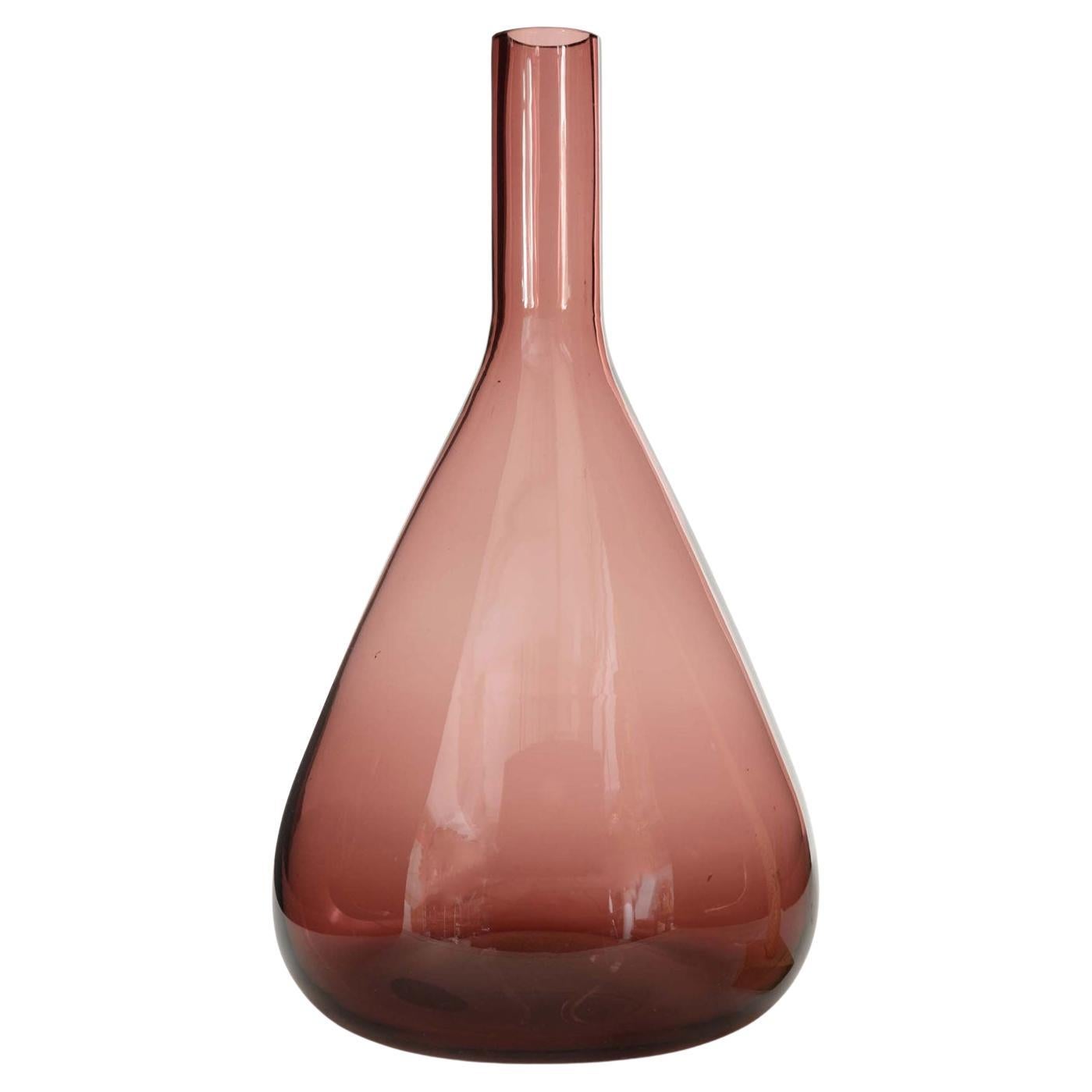 Purple Tinted Glass Bud Vase, Modern Tapered Design, 20th Century For Sale