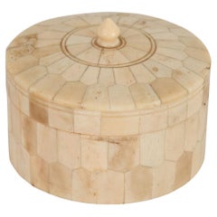 Round Bone Tessellated Box, Modern Design, United States, 20th Century
