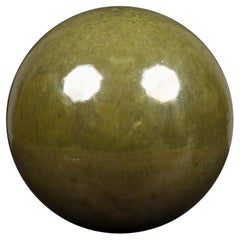 American Contemporary Green Ceramic Sphere, 12-Inch, 20th Century